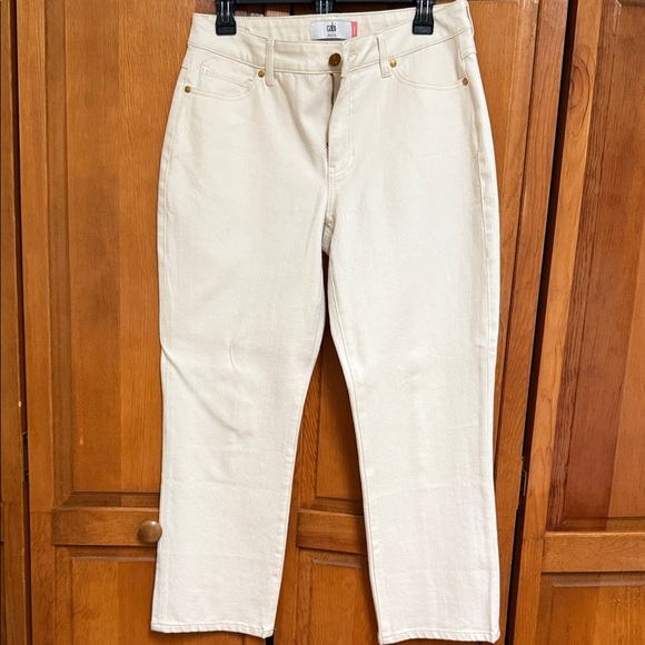 CAbi Women's Straight Leg Cream Jeans - Picture 4 of 5